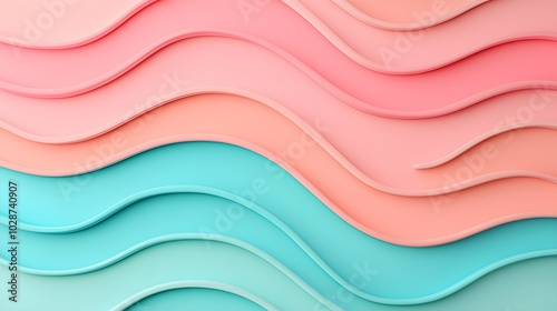 Abstract wave patterns in pastel colors photo