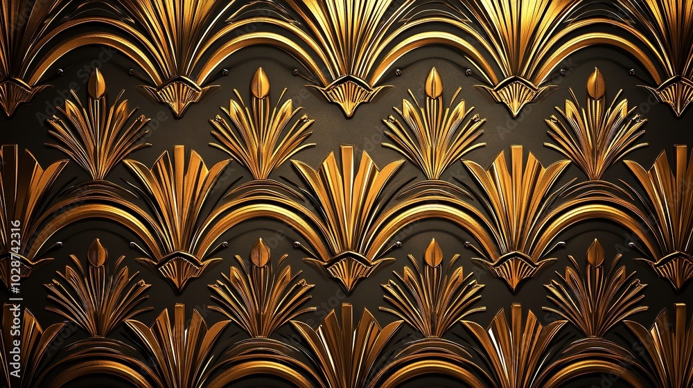 Luxury Golden Wallpaper, Art Deco Pattern, VIP Invitation
Luxury Golden Wallpaper, Art Deco Pattern, VIP Invitation