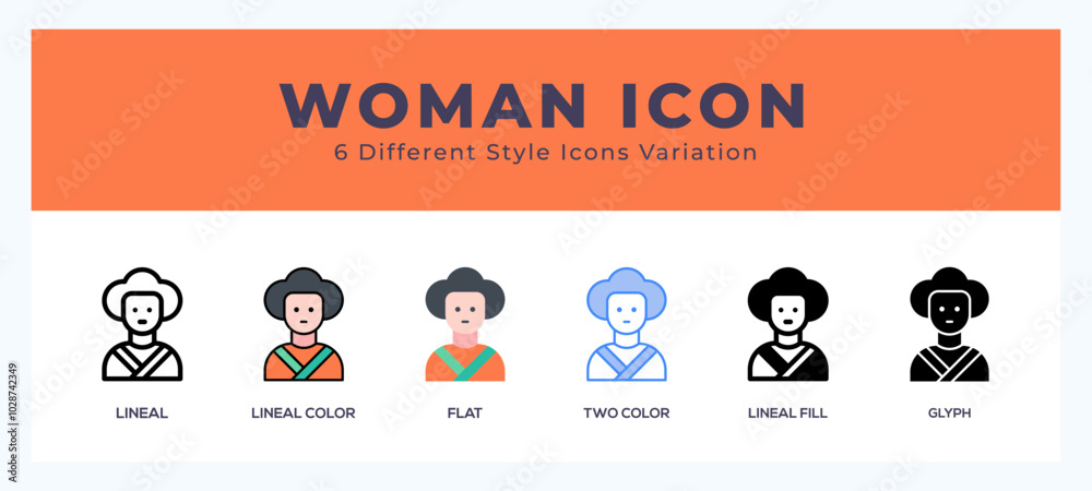 Obraz premium Woman icons set of simple vector illustration.