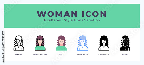 Woman icon set pack vector illustration.
