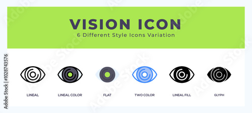Vision icon set pack vector illustration.
