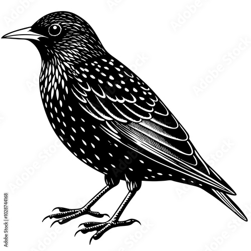 european starling  on a branch