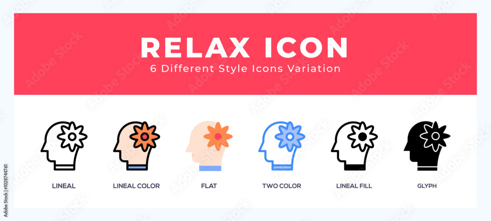 Fototapeta premium Relax icon set pack vector illustration.