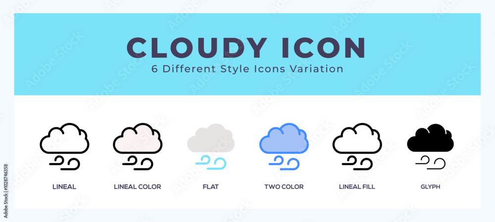 Cloudy icon set. vector illustration. Cloudy icon set. vector illustration.