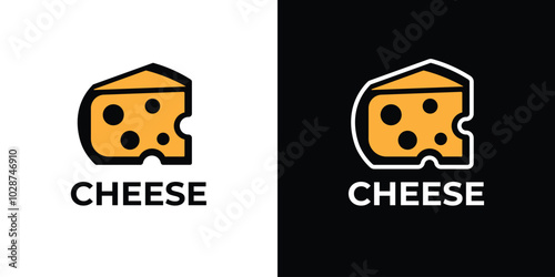 Modern Cheese Logo in Yellow and Black - Dairy Brand Design