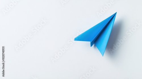 Free Download Blue paper airplane and business strategy on white background - GFXLoad