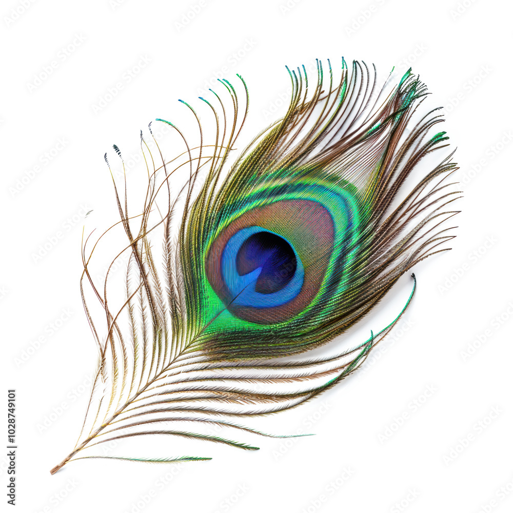 Fototapeta premium Peacock feather eye. 