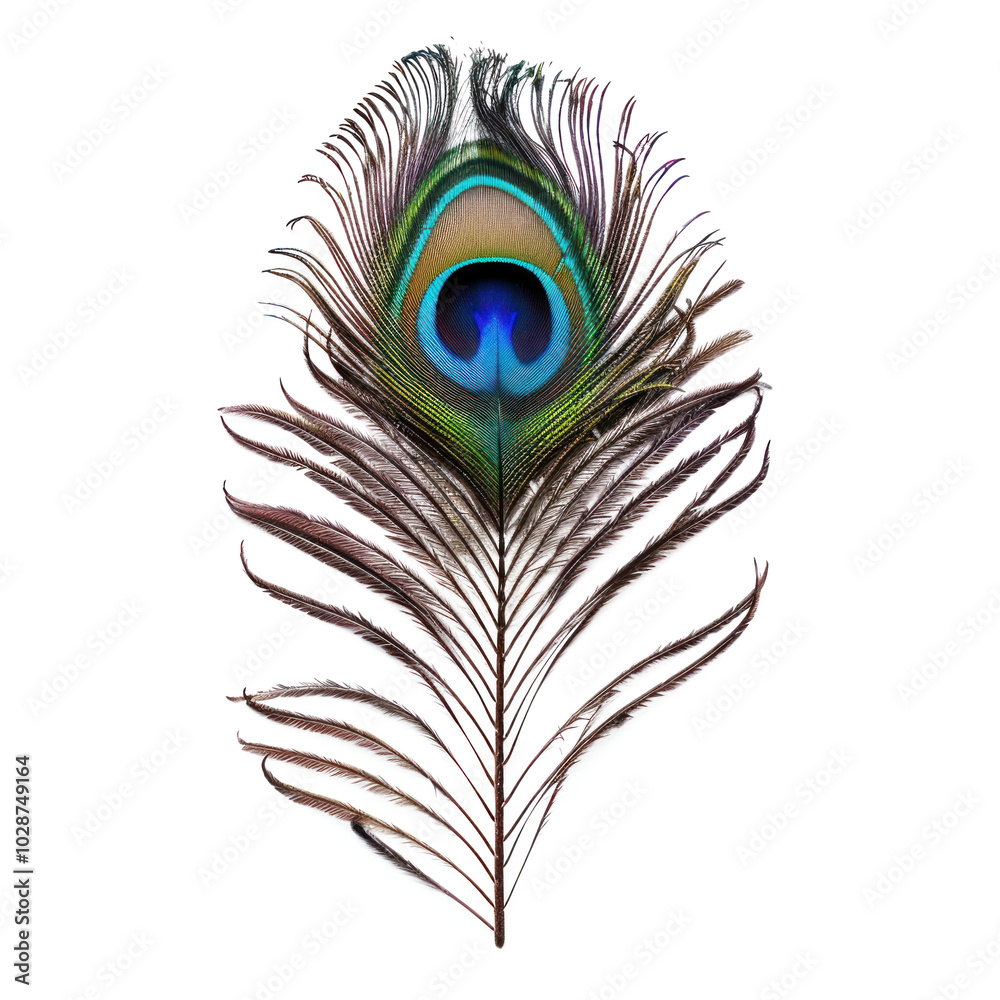 Obraz premium peacock feather isolated.