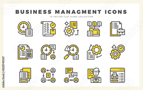 15 Business Management Two Color icon pack. vector illustration.