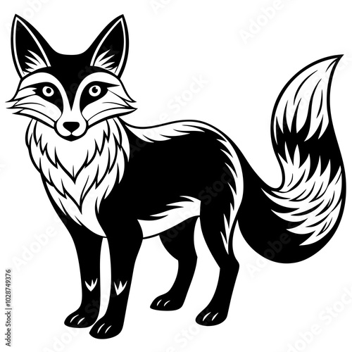 black and white fox 