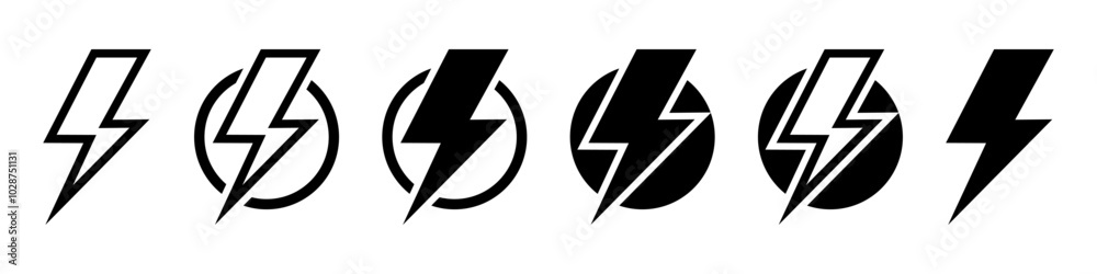 Energy or Electric vector icon. Lightning vector symbol. Thunderbolt or Bolt black vector icon Energy or Electric vector icon. Lightning vector symbol. Thunderbolt or Bolt black vector icon