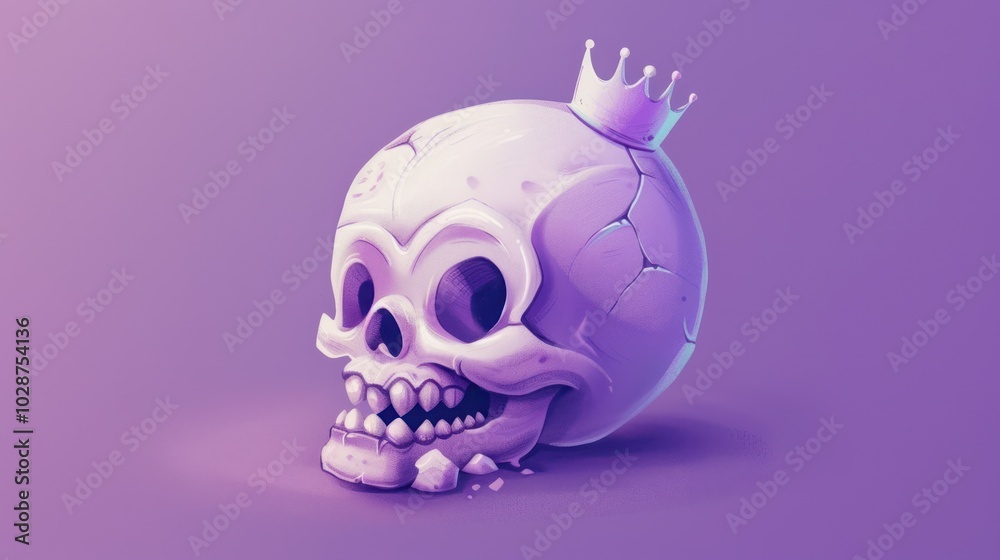 A Purple Skull with a Crown on Top A Purple Skull with a Crown on Top