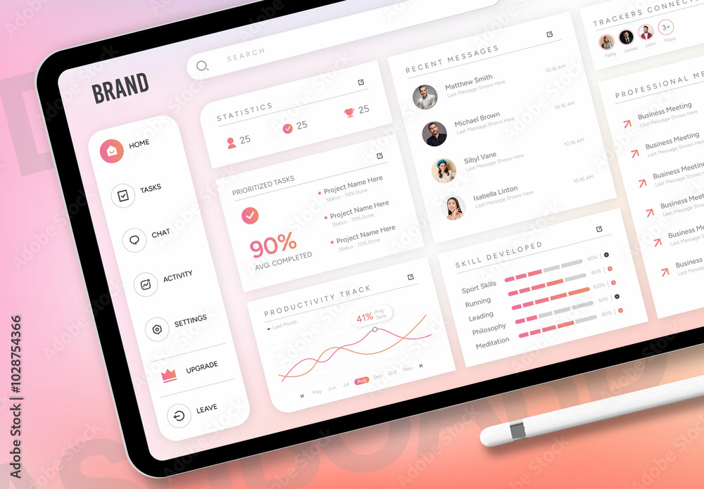 Professional Dashboard Ui Stock Template Adobe Stock