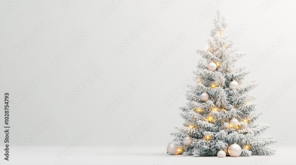 christmas tree with snow and lights christmas tree with snow and lights