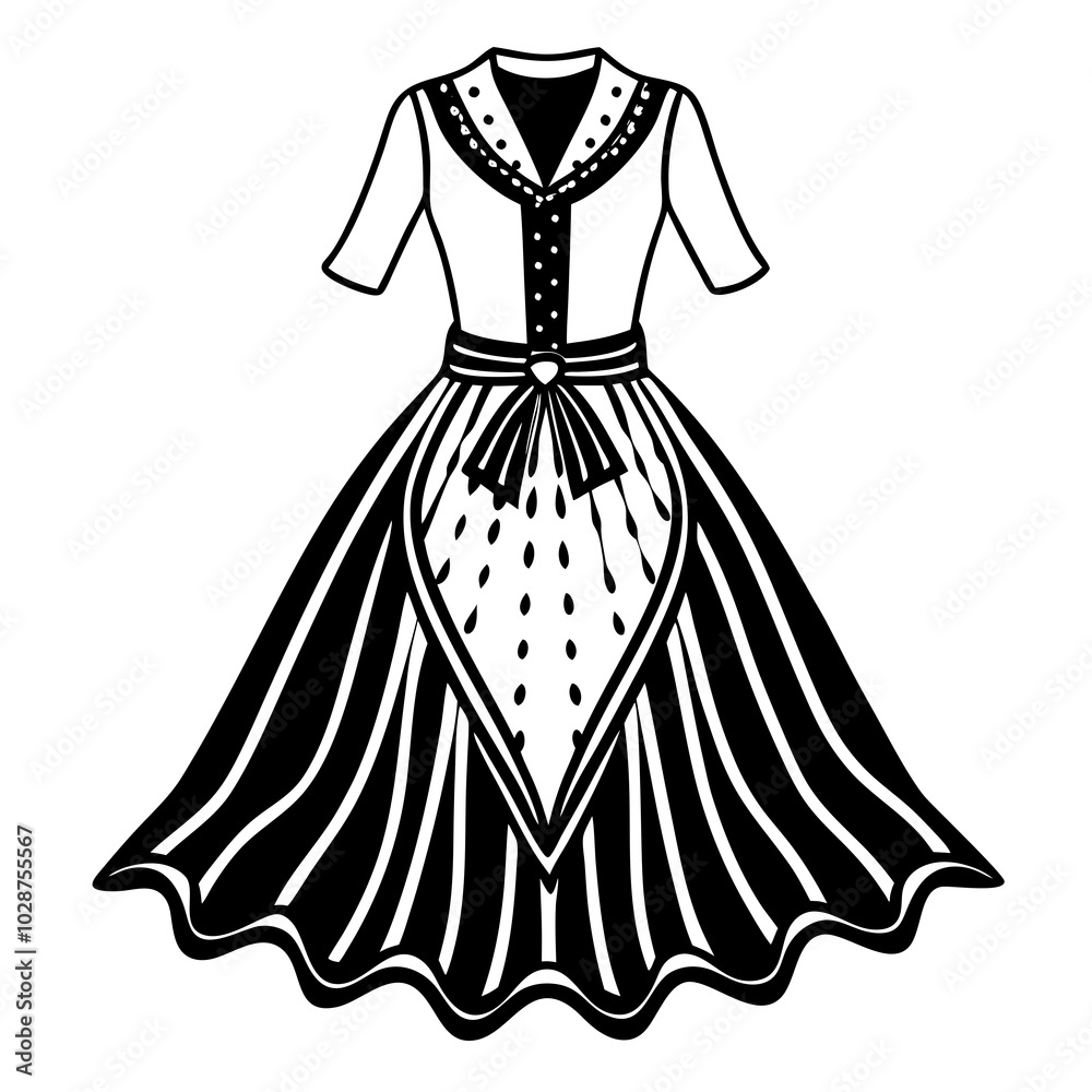 illustration of a handkerchief hem dress illustration of a handkerchief hem dress