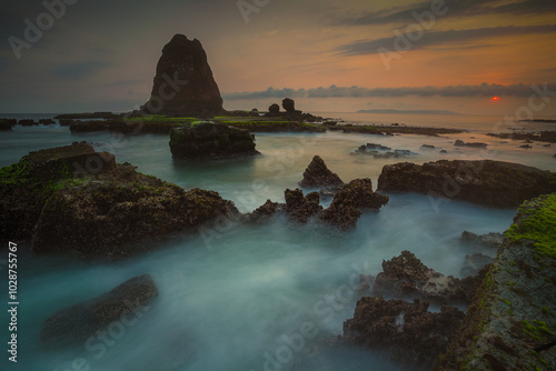 Sunset at Papuma Beach photo