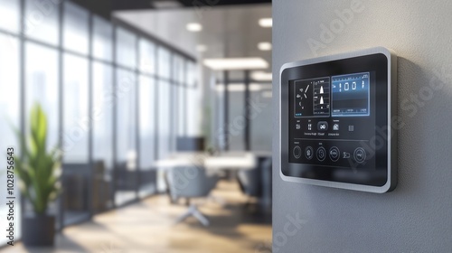 Smart Home Control Panel in Modern Office