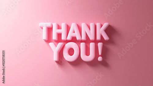 A vibrant depiction of the phrase 'Thank You!' in playful pink lettering against a soft pink background, symbolizing gratitude and appreciation.