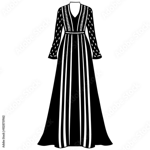 kaftan  maxi  dress vector 