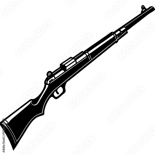 hand drawn vector illustration of a karabiner 98k