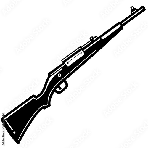 hand drawn vector illustration of a karabiner 98k