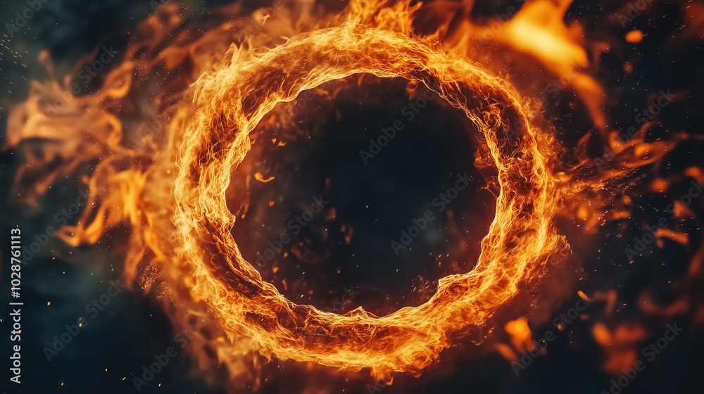 Fototapeta premium A glowing ring of fire