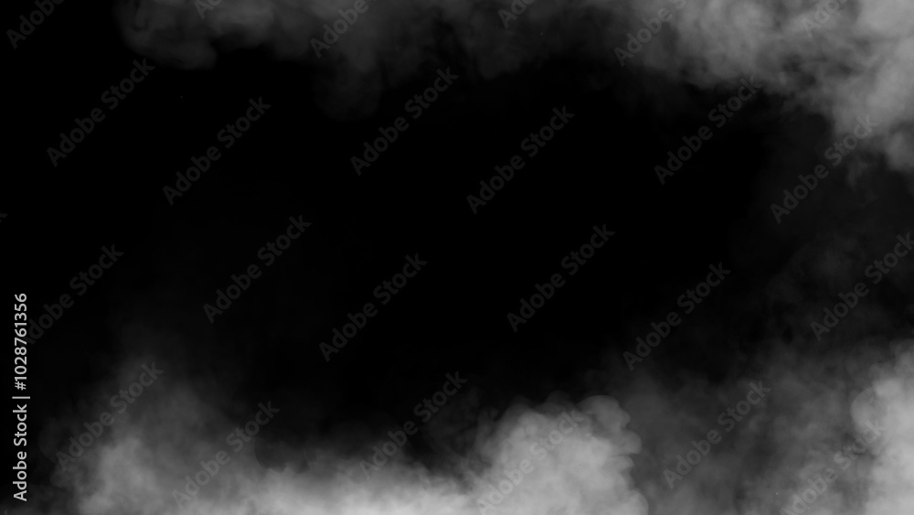 Fototapeta premium Abstract fire smoke misty fog on isolated black background. Texture overlays. Design element.