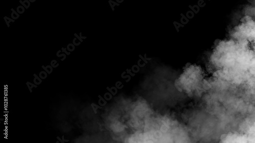 Abstract fire smoke misty fog on isolated black background. Texture overlays. Design element.