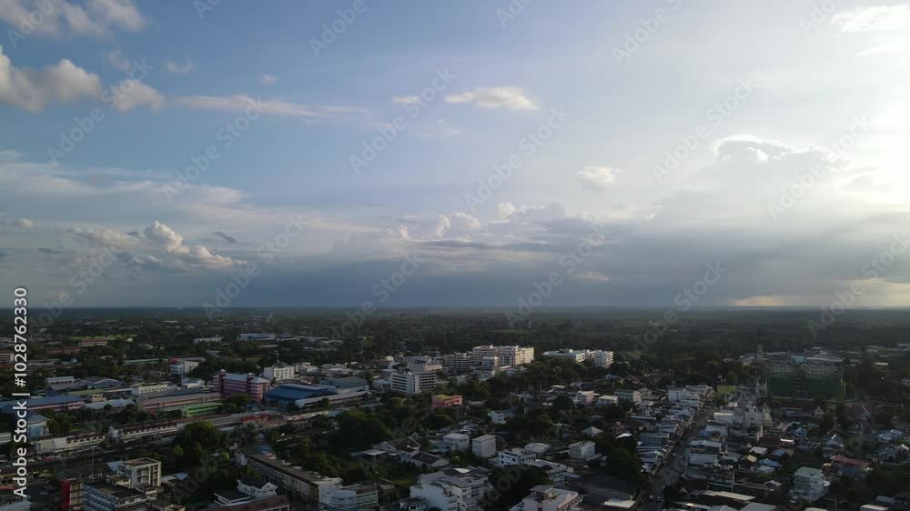 08 13 2024 Aerial photograph of Sisaket Province, Thailand. Copy of the area above the sky. 08 13 2024 Aerial photograph of Sisaket Province, Thailand. Copy of the area above the sky.