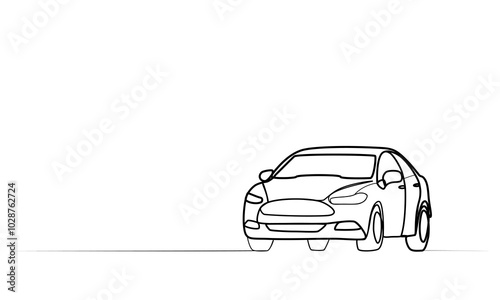 continuous drawing of a car with one line. vector