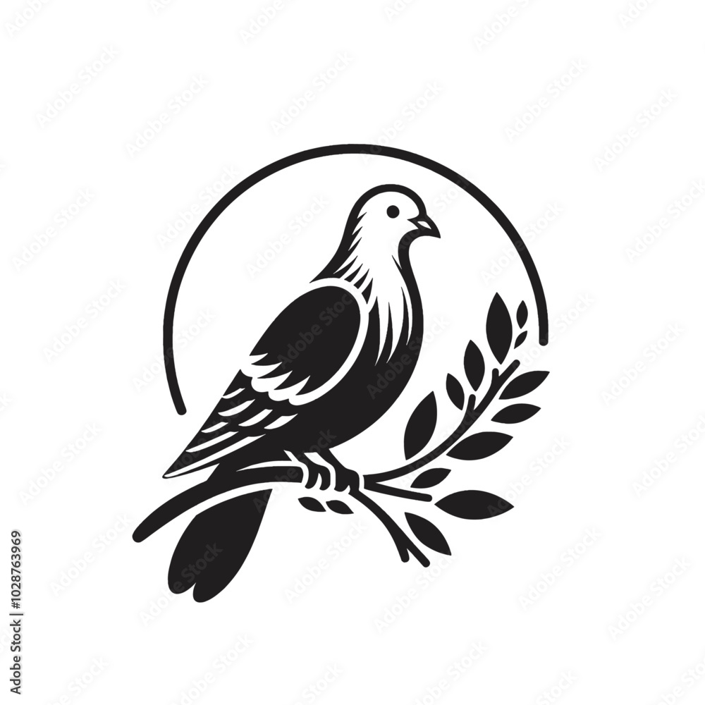 Fototapeta premium Modern pigeon dove vector isolated illustration
