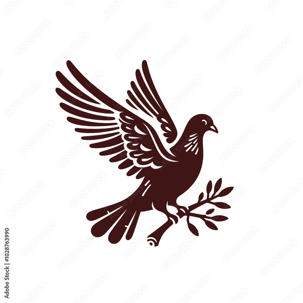Modern pigeon dove vector isolated illustration Modern pigeon dove vector isolated illustration