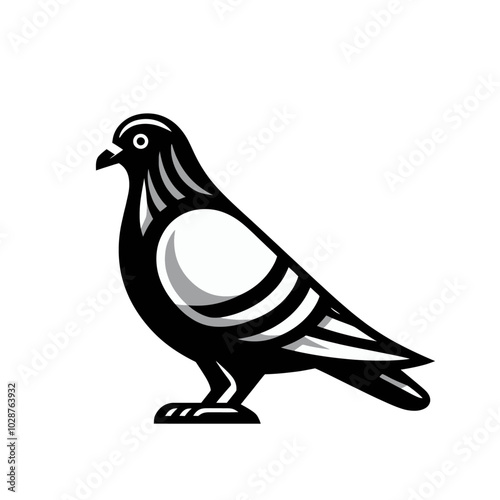 Modern pigeon dove vector isolated illustration