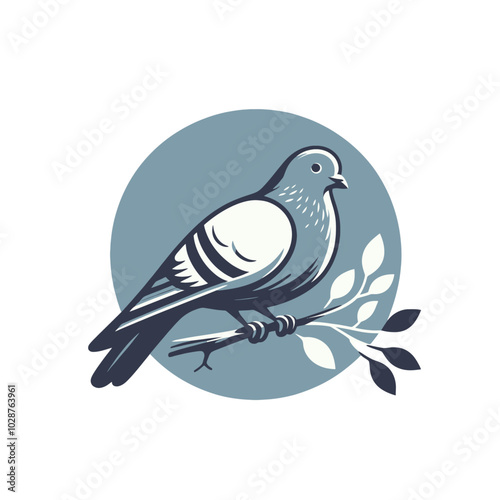 Modern pigeon dove vector isolated illustration