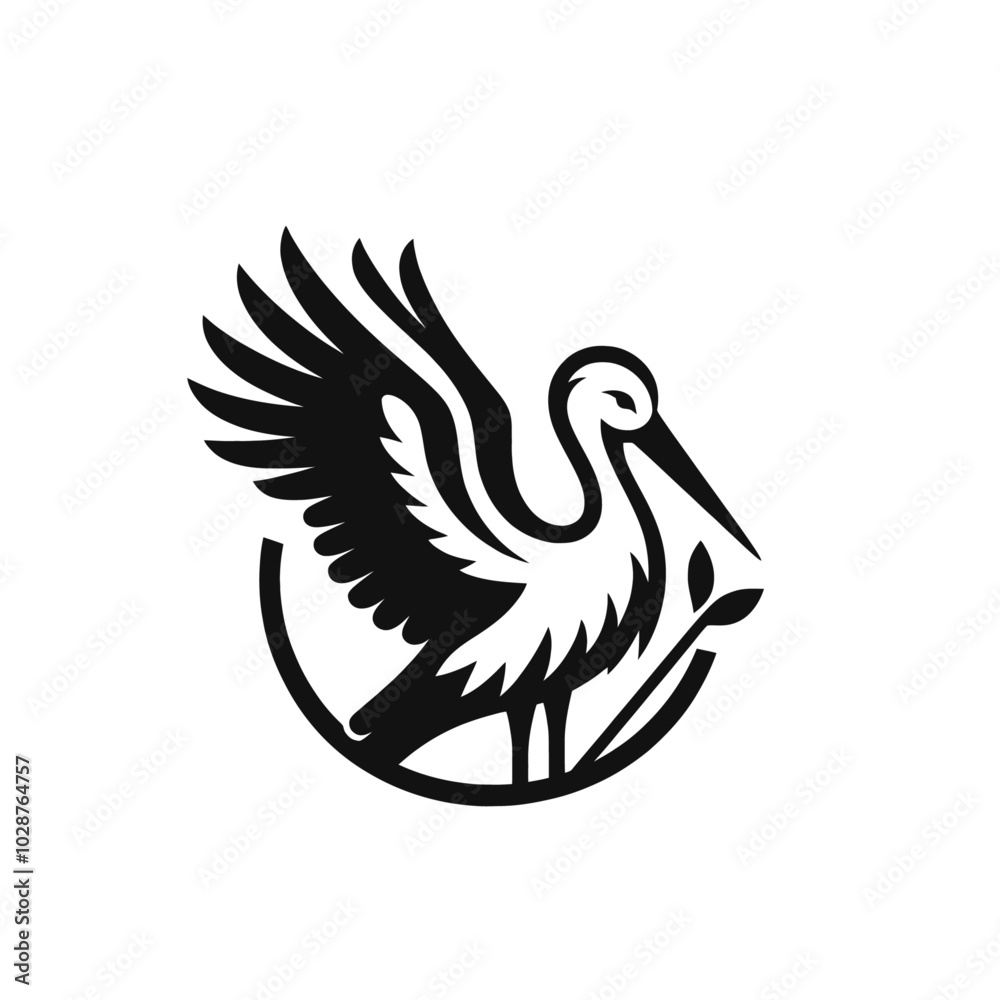 Fototapeta premium Stork isolated vector illustration