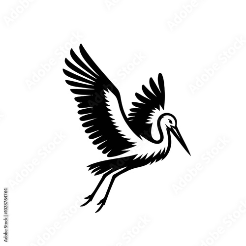 Stork isolated vector illustration