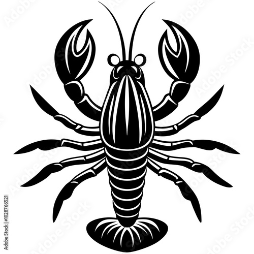 black and white lobster.