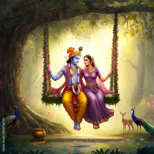 Lord Krishna and Radha seat...