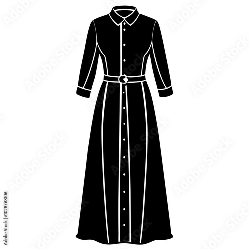 black and white maxi shirt dress