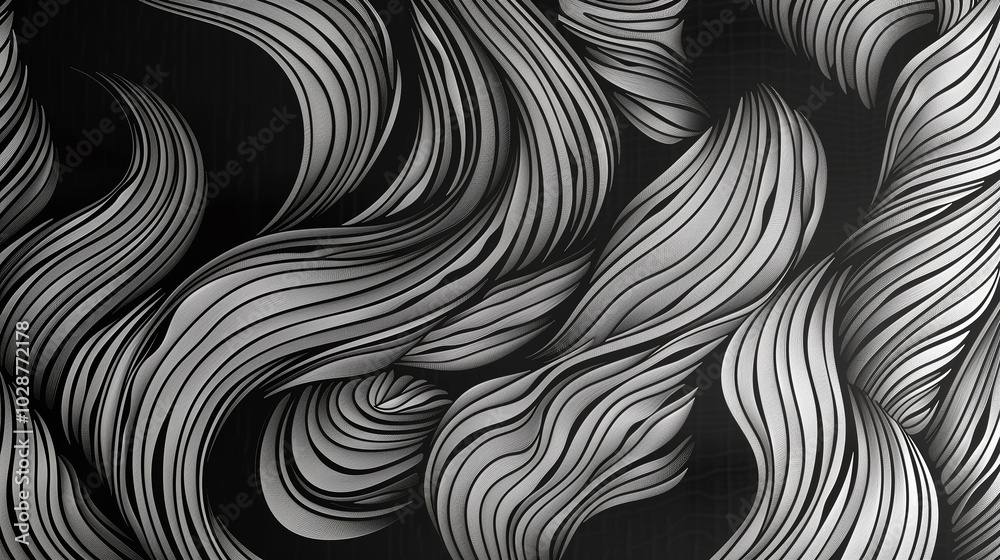 Abstract black and white line art wallpaper featuring flowing, curved lines creating intricate patterns, perfect for a minimalist yet bold modern aesthetic. Abstract black and white line art wallpaper featuring flowing, curved lines creating intricate patterns, perfect for a minimalist yet bold modern aesthetic.