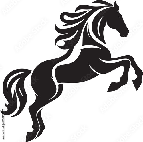 Horse jumping silhouette vector