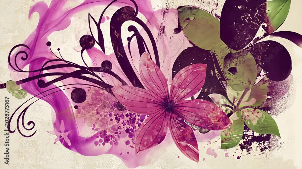 abstract floral background motion design animation 