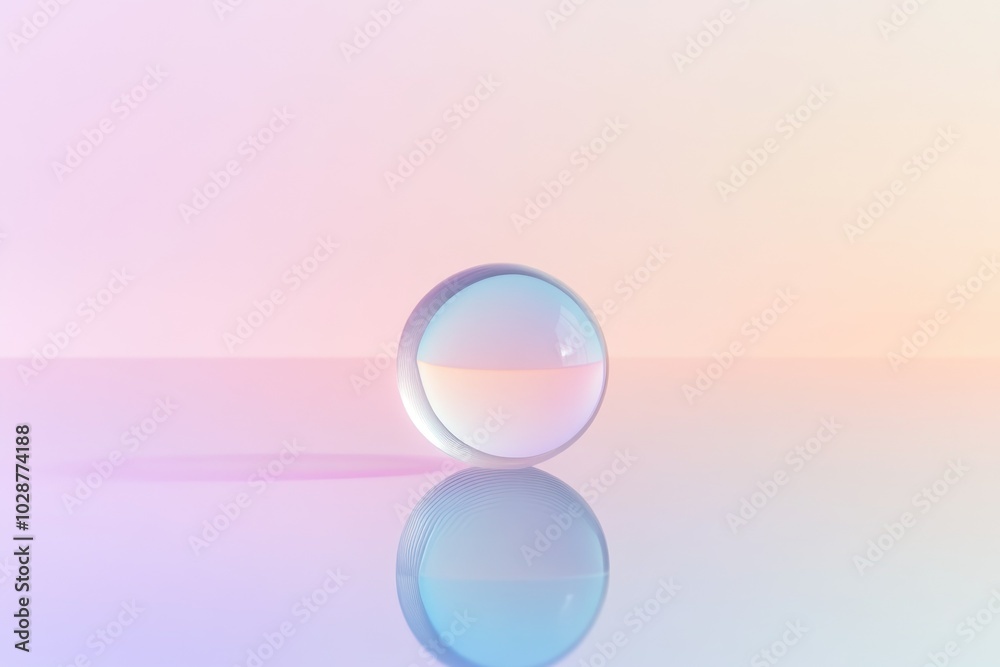 Minimalistic 3D Glass Ball with Pastel Gradient Background - Ideal for Modern Art Prints and Digital Designs Minimalistic 3D Glass Ball with Pastel Gradient Background - Ideal for Modern Art Prints and Digital Designs