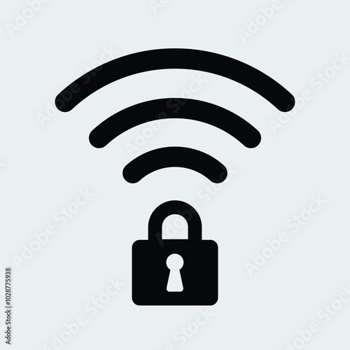 Secured wifi signal icon