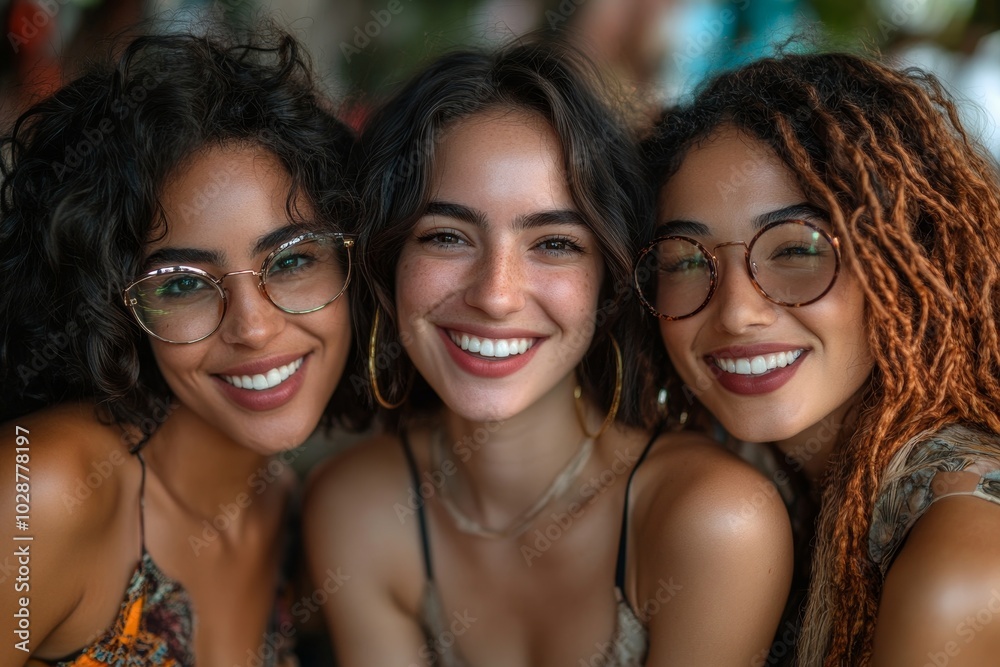 Multicultural female friends having a good time, Generative AI Multicultural female friends having a good time, Generative AI