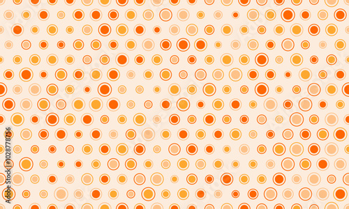 Vector dotted pattern with colorful geometric circles. Perfect for textile, seamless wallpapers, and trendy abstract backgrounds for modern design.