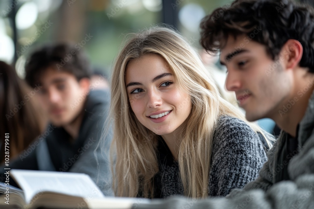 University students doing group study, Generative AI University students doing group study, Generative AI