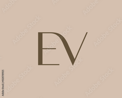 EV letter logo icon design. Classic style luxury initials monogram.