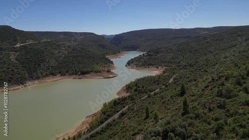 Aerial view of a lake in the forest