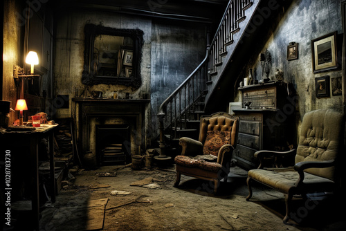 Abandoned Vintage Living Room
